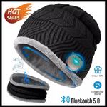 Wireless Bluetooth Smart Beanie Hat Handsfree Music Headphones Speaker With Mic