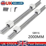 SBR16 2PCS Linear Rail Guide 2000MM 78.74inch +4PCS SBR16UU Slide Block Bearing