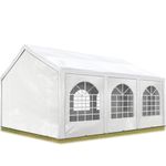Marquee 3x6 m with strong PE 450 N white tarpaulin Party Tent Gazebo Shelter