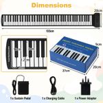 COSTWAY Portable Hand Roll Piano Keyboard with 128 Rhythms 880