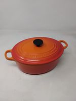 Vintage Le Creuset Volcanique Flame Large 23cm Oval Casserole Dish Pot Pan & Lid