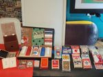 Vintage Poker Collectibles (1950's Poker Chip Set, Cards, Dice Wood Box)