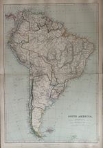 1872 South America Hand Coloured Original Antique Map By W.G. Blackie