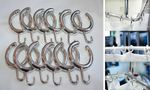  Elegant Semi-Open Shower Curtain Hooks in Different Colours - Set of 14 hooks