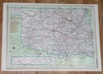 1950 ORIGINAL VINTAGE MAP OF OKLAHOMA / VERSO OREGON PORTLAND