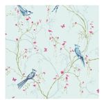 Superfresco Easy Songbird Wallpaper Duck Egg Tree Silhouette Butterfly