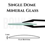 Single Dome Mineral Glass Watch Crystal 31.5–45mm – Flat Bottom, 1mm