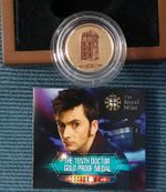  THE TENTH DOCTOR WHO 22CT GOLD PROOF MEDAL  BY THE ROYAL MINT 500 ISSUE LIMIT