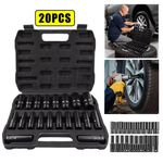 20PCS Deep Impact Socket Set 1/2 Inch Drive Metric 8 - 32mm Metric for Car Truck