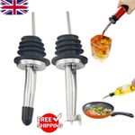 1X Stainless Steel Bottle Pourer Wine Olive Oil Dispenser Spout Kitchen Bar Uk