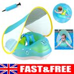 Inflatable Swimming Ring Baby Pool Float Toys with Canopy Sunshade Swim Circle