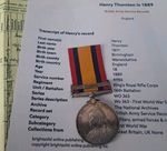 QSA Bore War Medal, Natal, Pte Thornton, 2nd & 16th King's Royal Rifle Corps 