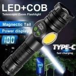 High Powered 12000000LM LED Flashlight Super Bright Torch USB Rechargeable Lamp