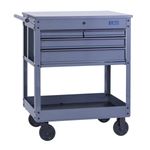 SGS 30in 4 Drawer Tool Cart Top Tray w/ Lid, Side Handle Castors Mobile & Stable