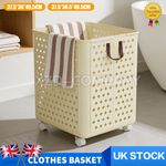 Large Capacity Foldable Laundry Basket with Wheels Laundry Room Laundry Basket