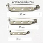 QUALITY SAFETY CATCH STEEL BROOCH BACK PINS 38, 33, 26 & 20mm BAR PIN BADGE CL3
