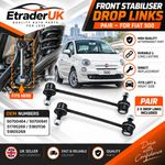 Fiat 500 Front Anti Roll Bar Drop Links Pair Stabiliser Link X 2 NEW 2008- 2017