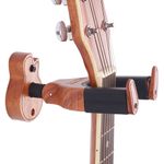 Wall Mount Guitar Hanger Hook Auto Lock with Guitar Shape Solid Wood Base