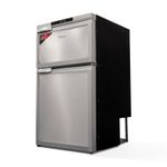 Alpicool 80L Silver Dual Door Tall 12v Fridge Freezer for Camperva Motorhome RV