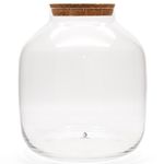 Large Glass Terrarium Jar with Cork Lid 38cm XL Closed Plant Container