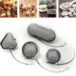 Tea Infuser Ball Mesh Loose Leaf Herb Strainer Stainless Steel Secure Locking ^