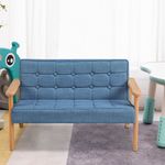 Small Kid Chair Couch Padded Sofa Stool Shoe Changing Seat With Solid Wood Frame