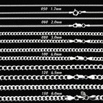 Italian Style Curb Chain Heavy Solid 925 Silver Sterling - For Men Women  Boys