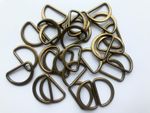 25mm D Rings WELDED Metal Antique Brass Aged Brass Fasteners D Ring Dee (D26)
