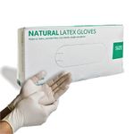 Natural Powder Free Latex  Gloves Medium  pack of 100 Box of 10 Packs Clearance