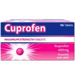 Cuprofen Maximum Strength 400mg Tablets 96 Pack Pain & Inflammation Relief