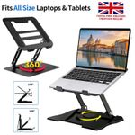 360° All Metal Portable Laptop Tablet Stand Riser Adjustable Holder For Desk