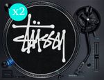 Stussy Graffiti Hip Hop Black 12" Turntable DJ Slipmat Vinyl Technics (PAIR)