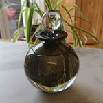 Vintage 80s 22 Carat Gold Leaf Gozo Glass Perfume Bottle with Stopper