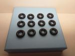 DINKY TOYS (12) TYRES, 17mm  SMOOTH BLACK, suit BEDFORD TRUCKS, GUY VANS etc