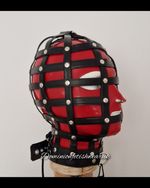 latex rubber gibbet cage bondage hood fetish wear kink lace up