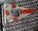 Vintage Royal Navy Boat Ensign Burgee / Pennant Flag On Pole