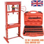 20T Hydraulic Bench Press Machine Workshop Bearing Standing & 52x Bushing Driver