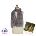 RHODESIAN RIDGEBACK DOG PRINT LADIES SCARF NEW DESIGN SHAWL WRAP CREAM AND GREY
