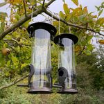 2 x Hanging Garden Bird Seed Feeder for Garden Song Wild Birds