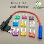 In-line Mini Spade Fuse Holder Mini Fuse, Car, Van, Motorbike, Auto Piggy Back
