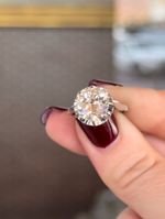 Antique Platinum 3.3ct Old European Cut Diamond Solitaire