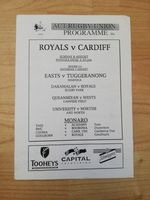Canberra Royals v Cardiff Aug 1993 Rugby Programme