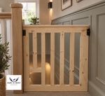 Bespoke (CAT OPENING) Wooden Stair Gate Baby Pet & Safety Gate | Made to measure