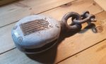 Vintage Wooden Block & Shackle Royal Navy Nautical Seamanship Tackle Rope Garden