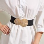 Women Decorative Coat Dress Wide Belt Waist Cinching Suit Elastic Waistband Seal