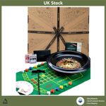 Handmade 40cm Roulette Wheel - Complete Game Set with Felt Mat and Accessories