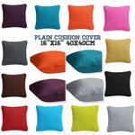 Plain Dyed Cushion Cover 100%Cotton Duck Quality Size 16"x16"(40cm) Piped Edge
