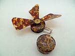 Vintage Rare Decorated Art Deco 1920's Compact & La Brise Fan with Mirror