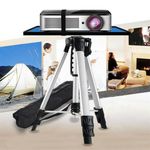Compact Height Adjustable Projector Stand Tripod with Large Tray Indoor Outdoor