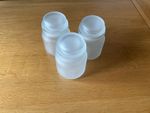 3 Small Frosted Glass Empty Candle Jars With Lids
